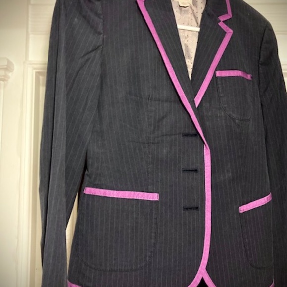 Brooks Brothers Navy & Purple Suit Jacket, Size 0 - Picture 2 of 2